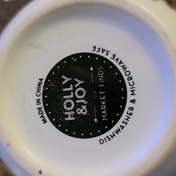 Holly & Joy Christmas Stag Reindeer Head Design Coffee / Tea Mug Cup New! - Picture 4 of 6